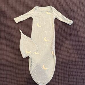 Moon and Stars Baby Gown with Hat